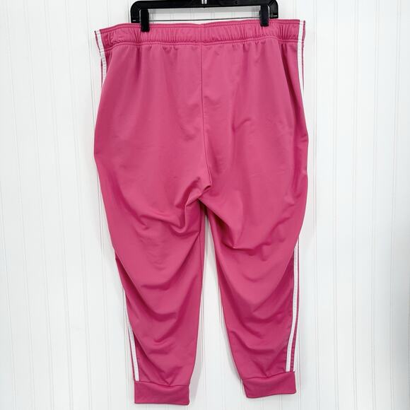 Adidas Pants Womens 3X Jogger Track Pant Bubblegum Pink Stripes Lounge Athletic - Picture 5 of 14